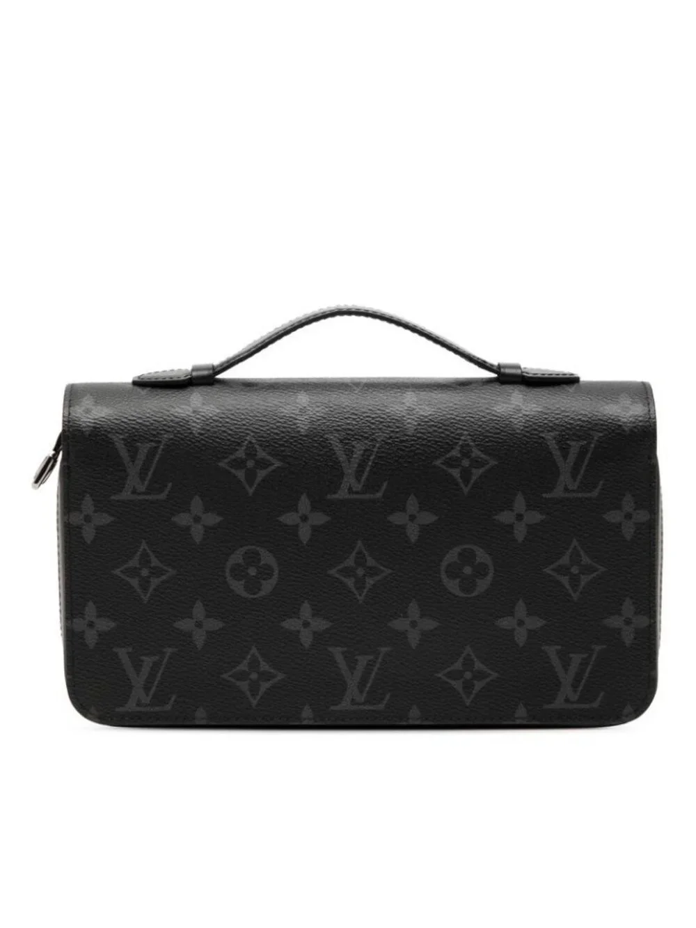 Louis Vuitton Monogram Eclipse Zippy XL Zip Around Wallet Second Black Leather